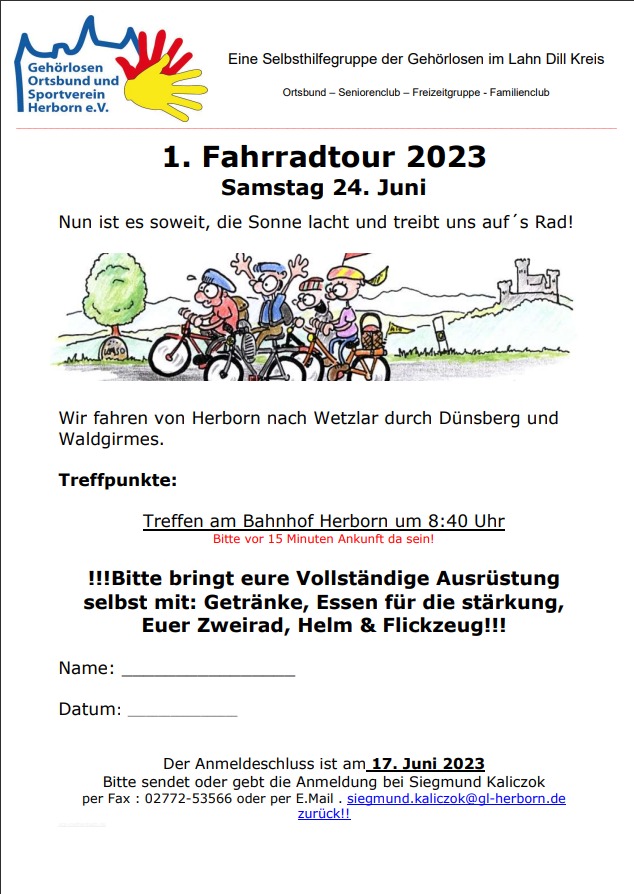 Fahrradtour 24 Juni