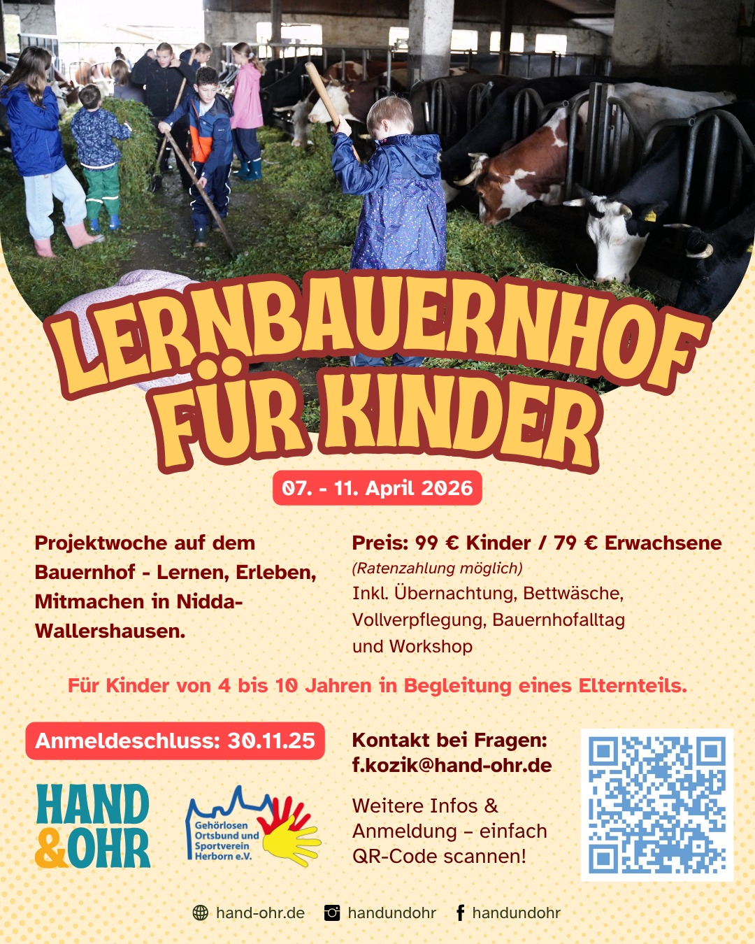 2026 04 7 bis 11 Lernbauernhof für Kinder